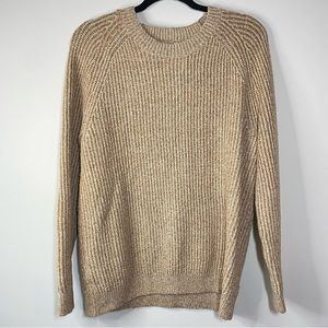 Nordstrom BP Tan Ribbed Crewneck Pullover Sweater Size Small